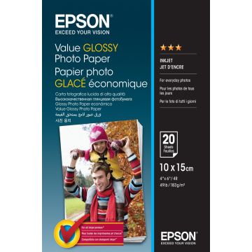 Buy Epson Value Glossy Photo Paper - 10x15cm - 20 sheets 1